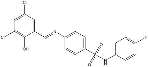 4-{[(E)-(3,5-dichloro-2-hydroxyphenyl)methylidene]amino}-N-(4-fluorophenyl)benzenesulfonamide 结构式