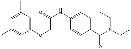 4-{[2-(3,5-dimethylphenoxy)acetyl]amino}-N,N-diethylbenzamide 结构式