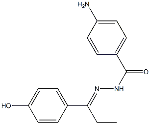 4-amino-N'-[(E)-1-(4-hydroxyphenyl)propylidene]benzohydrazide 结构式