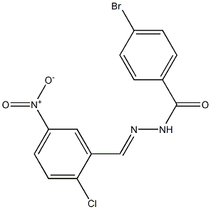 4-bromo-N'-[(E)-(2-chloro-5-nitrophenyl)methylidene]benzohydrazide 结构式