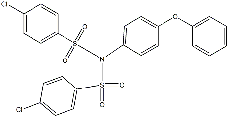 4-chloro-N-[(4-chlorophenyl)sulfonyl]-N-(4-phenoxyphenyl)benzenesulfonamide 结构式