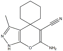 6'-amino-3'-methyl-1'H-spiro[cyclohexane-1,4'-pyrano[2,3-c]pyrazole]-5'-carbonitrile 结构式