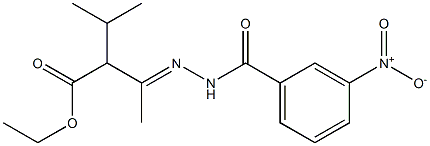 ethyl 2-isopropyl-3-[(E)-2-(3-nitrobenzoyl)hydrazono]butanoate 结构式