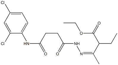 ethyl 3-{(Z)-2-[4-(2,4-dichloroanilino)-4-oxobutanoyl]hydrazono}-2-ethylbutanoate 结构式