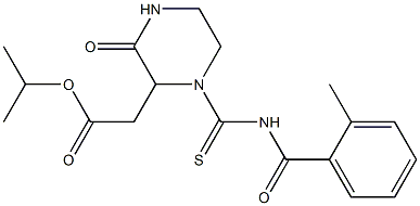 isopropyl 2-(1-{[(2-methylbenzoyl)amino]carbothioyl}-3-oxo-2-piperazinyl)acetate 结构式