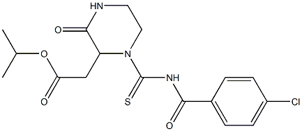 isopropyl 2-(1-{[(4-chlorobenzoyl)amino]carbothioyl}-3-oxo-2-piperazinyl)acetate 结构式