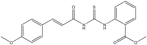 methyl 2-[({[(E)-3-(4-methoxyphenyl)-2-propenoyl]amino}carbothioyl)amino]benzoate 结构式