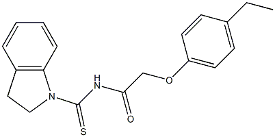 N-(2,3-dihydro-1H-indol-1-ylcarbothioyl)-2-(4-ethylphenoxy)acetamide 结构式