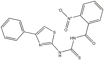 N-(2-nitrobenzoyl)-N'-(4-phenyl-1,3-thiazol-2-yl)thiourea 结构式