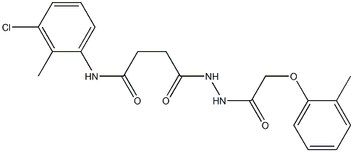 N-(3-chloro-2-methylphenyl)-4-{2-[2-(2-methylphenoxy)acetyl]hydrazino}-4-oxobutanamide 结构式