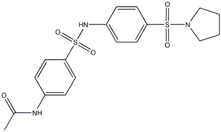 N-(4-{[4-(1-pyrrolidinylsulfonyl)anilino]sulfonyl}phenyl)acetamide 结构式