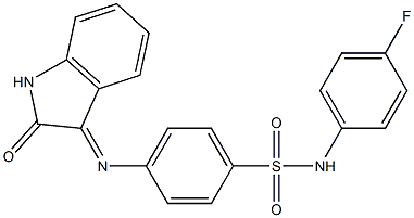 N-(4-fluorophenyl)-4-[(2-oxo-1,2-dihydro-3H-indol-3-ylidene)amino]benzenesulfonamide 结构式