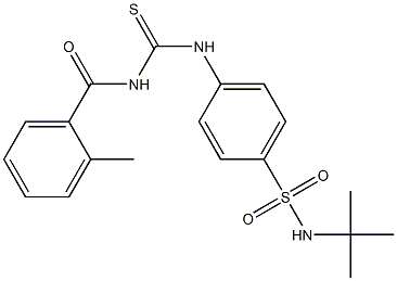 N-(tert-butyl)-4-({[(2-methylbenzoyl)amino]carbothioyl}amino)benzenesulfonamide 结构式