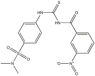 N,N-dimethyl-4-({[(3-nitrobenzoyl)amino]carbothioyl}amino)benzenesulfonamide 结构式