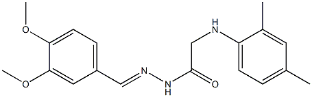 N'-[(E)-(3,4-dimethoxyphenyl)methylidene]-2-(2,4-dimethylanilino)acetohydrazide 结构式