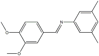 N-[(E)-(3,4-dimethoxyphenyl)methylidene]-N-(3,5-dimethylphenyl)amine 结构式