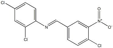 2,4-dichloro-N-[(E)-(4-chloro-3-nitrophenyl)methylidene]aniline 结构式