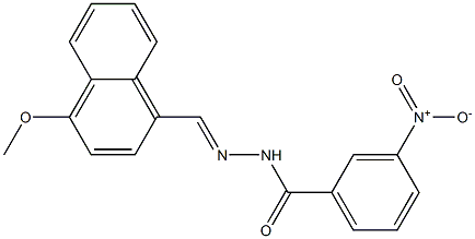 N'-[(E)-(4-methoxy-1-naphthyl)methylidene]-3-nitrobenzohydrazide 结构式