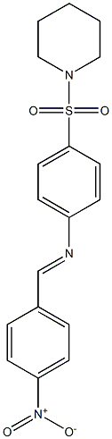 N-[(E)-(4-nitrophenyl)methylidene]-N-[4-(1-piperidinylsulfonyl)phenyl]amine 结构式