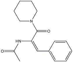 N-[(E)-2-phenyl-1-(1-piperidinylcarbonyl)ethenyl]acetamide 结构式