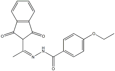 N'-[(Z)-1-(1,3-dioxo-2,3-dihydro-1H-inden-2-yl)ethylidene]-4-ethoxybenzohydrazide 结构式