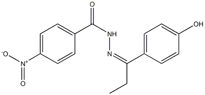 N'-[(Z)-1-(4-hydroxyphenyl)propylidene]-4-nitrobenzohydrazide 结构式