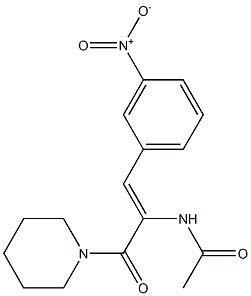 N-[(Z)-2-(3-nitrophenyl)-1-(1-piperidinylcarbonyl)ethenyl]acetamide 结构式