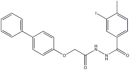 N'-[2-([1,1'-biphenyl]-4-yloxy)acetyl]-3-iodo-4-methylbenzohydrazide 结构式