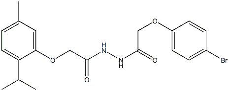 N'-[2-(4-bromophenoxy)acetyl]-2-(2-isopropyl-5-methylphenoxy)acetohydrazide 结构式