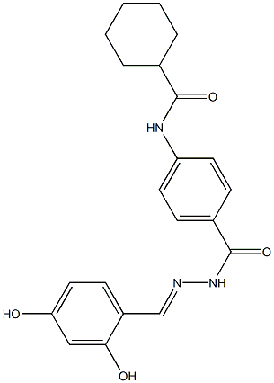 N-[4-({2-[(E)-(2,4-dihydroxyphenyl)methylidene]hydrazino}carbonyl)phenyl]cyclohexanecarboxamide 结构式