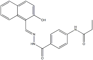 N-[4-({2-[(E)-(2-hydroxy-1-naphthyl)methylidene]hydrazino}carbonyl)phenyl]propanamide 结构式