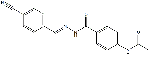 N-[4-({2-[(E)-(4-cyanophenyl)methylidene]hydrazino}carbonyl)phenyl]propanamide 结构式