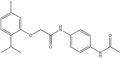 N-[4-(acetylamino)phenyl]-2-(2-isopropyl-5-methylphenoxy)acetamide 结构式