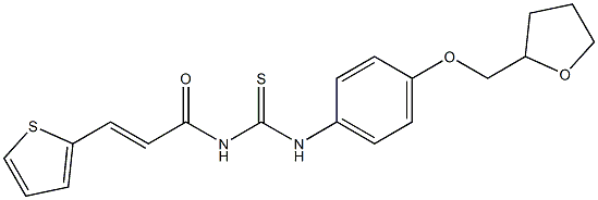 N-[4-(tetrahydro-2-furanylmethoxy)phenyl]-N'-[(E)-3-(2-thienyl)-2-propenoyl]thiourea 结构式