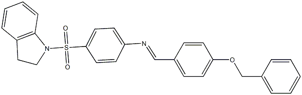 N-{(E)-[4-(benzyloxy)phenyl]methylidene}-N-[4-(2,3-dihydro-1H-indol-1-ylsulfonyl)phenyl]amine 结构式