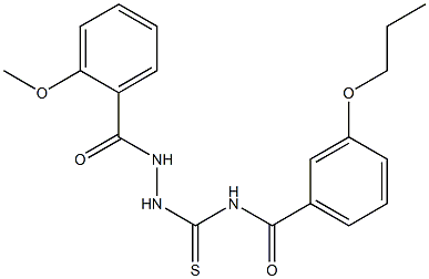 N-{[2-(2-methoxybenzoyl)hydrazino]carbothioyl}-3-propoxybenzamide 结构式