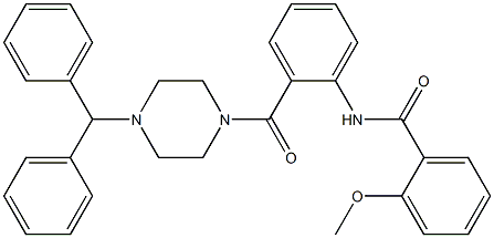 N-{2-[(4-benzhydryl-1-piperazinyl)carbonyl]phenyl}-2-methoxybenzamide 结构式