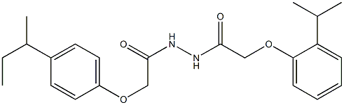 N'-{2-[4-(sec-butyl)phenoxy]acetyl}-2-(2-isopropylphenoxy)acetohydrazide 结构式