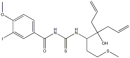 N-{2-allyl-2-hydroxy-1-[2-(methylsulfanyl)ethyl]-4-pentenyl}-N'-(3-iodo-4-methoxybenzoyl)thiourea 结构式