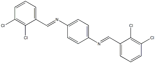 N-[(E)-(2,3-dichlorophenyl)methylidene]-N-(4-{[(E)-(2,3-dichlorophenyl)methylidene]amino}phenyl)amine 结构式