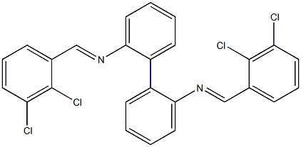 N-[(E)-(2,3-dichlorophenyl)methylidene]-N-(2'-{[(E)-(2,3-dichlorophenyl)methylidene]amino}[1,1'-biphenyl]-2-yl)amine 结构式