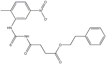 phenethyl 4-{[(2-methyl-5-nitroanilino)carbothioyl]amino}-4-oxobutanoate 结构式