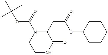 tert-butyl 2-[2-(cyclohexyloxy)-2-oxoethyl]-3-oxo-1-piperazinecarboxylate 结构式