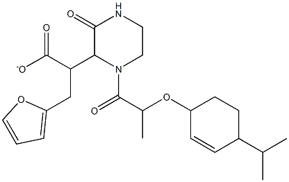 tetrahydro-2-furanylmethyl 2-{1-[2-(4-isopropylphenoxy)propanoyl]-3-oxo-2-piperazinyl}acetate 结构式