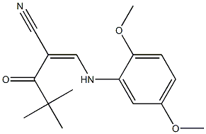 (Z)-3-(2,5-dimethoxyanilino)-2-(2,2-dimethylpropanoyl)-2-propenenitrile 结构式