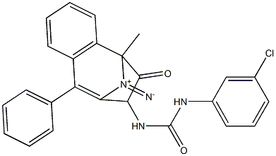 N-(2,5-diaza-2-methyl-3-oxo-6-phenylbicyclo[5.4.0]undeca-1(7),5,8,10-tetraen-4-yl)((3-chlorophenyl)amino)formamide 结构式