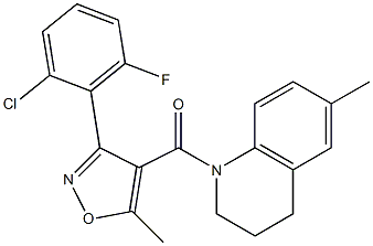 [3-(2-chloro-6-fluorophenyl)-5-methyl-4-isoxazolyl][6-methyl-3,4-dihydro-1(2H)-quinolinyl]methanone 结构式