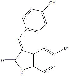 5-bromo-3-[(4-hydroxyphenyl)imino]-1H-indol-2-one 结构式