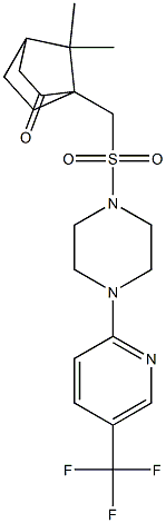 7,7-dimethyl-1-[({4-[5-(trifluoromethyl)-2-pyridinyl]piperazino}sulfonyl)methyl]bicyclo[2.2.1]heptan-2-one 结构式