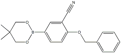 2-Benzyloxy-5-(5,5-dimethyl-1,3,2-dioxaborinan-2-yl)benzonitrile 结构式